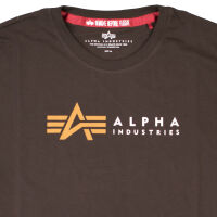 Alpha Industries Herren T-Shirt Label T  Hunter Brown 5117 M