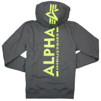 Alpha Industries Herren Kapuzenjacke Back Print Zip Hoody 128342 M L XL XXL XXXL Vintage Grey 5118 M