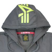 Alpha Industries Herren Kapuzenjacke Back Print Zip Hoody 128342 M L XL XXL XXXL Vintage Grey 5118 M