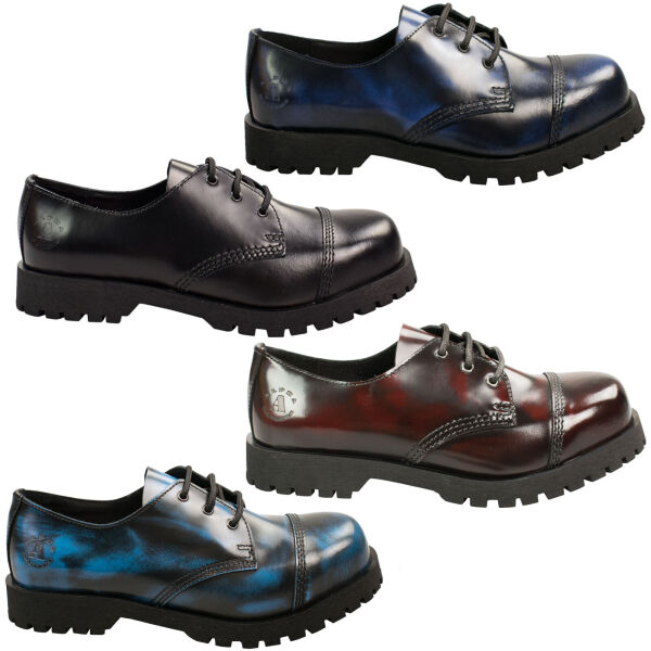 Alpha Rangers 3-loch Halbschuhe Stahlkappe Blau Rot Rub Off Schwarz Farbauswahl Schwarz 5022 II Wahl UK 10 / EU 44