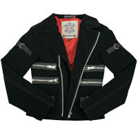 Hard Leather Stuff Damen Biker Jacke Samt Gothic Schwarz 5000