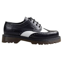 Alpha London Unisex Halbschuh Budapester 4-loch Brogue Farbauswahl Schwarz / Weiß 5024 41