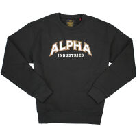 Alpha Industries Herren Sweatshirt College Sweater 146301 Schwarz