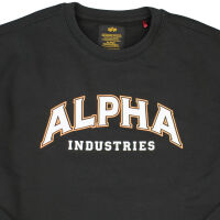Alpha Industries Herren Sweatshirt College Sweater 146301 Schwarz