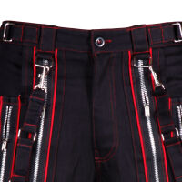 Iblis Gothic Bondage-Hose Unisex Schwarz Farbauswahl Schwarz / Rot 92 30