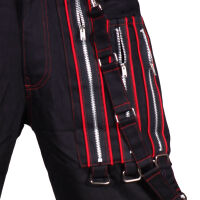 Iblis Gothic Bondage-Hose Unisex Schwarz Farbauswahl Schwarz / Rot 92 30