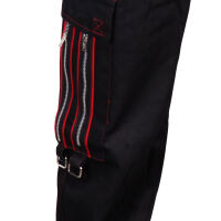 Iblis Gothic Bondage-Hose Unisex Schwarz Farbauswahl Schwarz / Rot 92 30