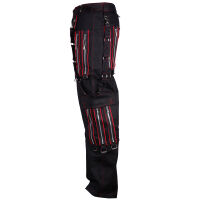 Iblis Gothic Bondage-Hose Unisex Schwarz Farbauswahl Schwarz / Rot 92 30