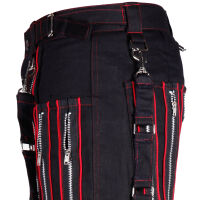 Iblis Gothic Bondage-Hose Unisex Schwarz Farbauswahl Schwarz / Rot 92 30