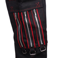 Iblis Gothic Bondage-Hose Unisex Schwarz Farbauswahl Schwarz / Rot 92 30