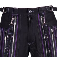 Iblis Gothic Bondage-Hose Unisex Schwarz Farbauswahl Schwarz / Violett 93 32