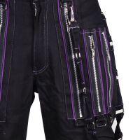 Iblis Gothic Bondage-Hose Unisex Schwarz Farbauswahl Schwarz / Violett 93 32