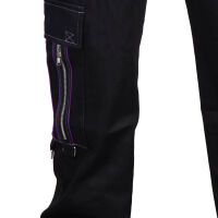 Iblis Gothic Bondage-Hose Unisex Schwarz Farbauswahl Schwarz / Violett 93 32