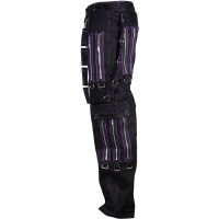Iblis Gothic Bondage-Hose Unisex Schwarz Farbauswahl Schwarz / Violett 93 32