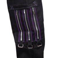 Iblis Gothic Bondage-Hose Unisex Schwarz Farbauswahl Schwarz / Violett 93 32
