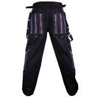 Iblis Gothic Bondage-Hose Unisex Schwarz Farbauswahl Schwarz / Violett 93 32