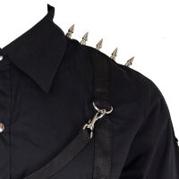 Iblis Herren Gothic Hemd Bondage-Hemd Oberteil Nieten