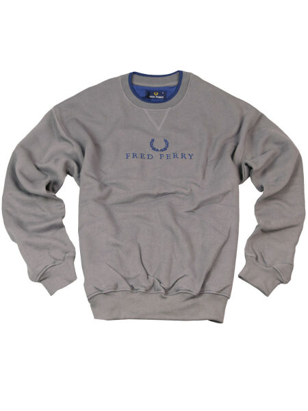 Fred Perry Herren Sweatshirt Rundhals Grau Pullover Pulli Klassik Vintage 5099