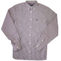 Fred Perry Herren Langarmhemd Hemd Button Down Kragen...