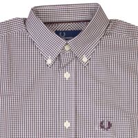 Fred Perry Herren Langarmhemd Hemd Button Down Kragen...