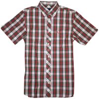 Fred Perry Herren Kurzarmhemd Hemd Button Down Kragen...