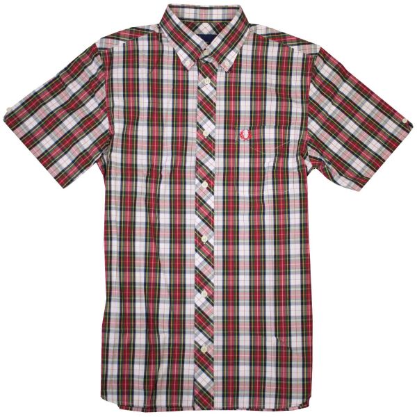 Fred Perry Herren Kurzarmhemd Hemd Button Down Kragen M5250 940 5289 S