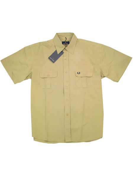 Fred Perry Herren M9318 160 Kurzarmhemd Beige 5295