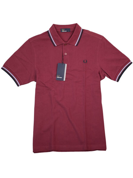 Fred Perry Herren Polo Shirt Burgundy M1200 106 Piquee Oberteil Klassik 5321