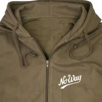 No Way Herren-Kapuzenjacke Hoodie Hoody Union Jack Logo-Stick Dark Olive 5003 XXL