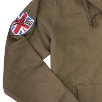 No Way Herren-Kapuzenjacke Hoodie Hoody Union Jack Logo-Stick Dark Olive 5003 XXL