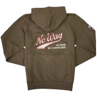 No Way Herren-Kapuzenjacke Hoodie Hoody Union Jack Logo-Stick Dark Olive 5003 XXL