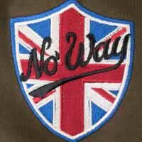 No Way Herren-Kapuzenjacke Hoodie Hoody Union Jack Logo-Stick Dark Olive 5003 XXL