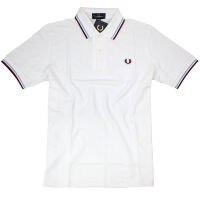 Fred Perry Herren Polo Shirt M12 120 Weiß Made in England 5375