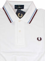 Fred Perry Herren Polo Shirt M12 120 Weiß Made in England 5375