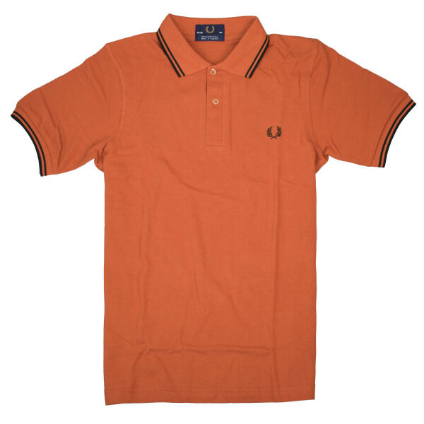 Fred Perry Herren Polo Shirt M12 448 Orange Made in England 5376