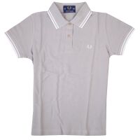 Fred Perry Damen Polo Shirt Grau G5801 318 Taupe Made in...