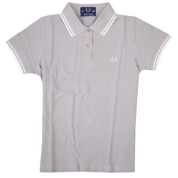 Fred Perry Damen Polo Shirt Grau G5801 318 Taupe Made in England 5512 UK 12 / EU M