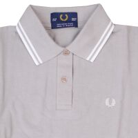 Fred Perry Damen Polo Shirt Grau G5801 318 Taupe Made in England 5512 UK 12 / EU M