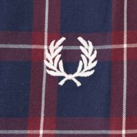 Fred Perry Herren Button Down Langarmhemd M7297 395 Kariert Navy 5583 S