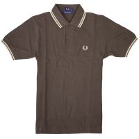 Fred Perry Herren Polo Shirt M12 344 Braun Beige Made in...