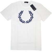 Fred Perry Herren T-Shirt M7259 100 Weiß Lorbeerkranz 5718
