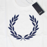 Fred Perry Herren T-Shirt M7259 100 Weiß Lorbeerkranz 5718