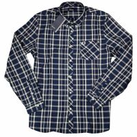 Fred Perry Button Down Langarmhemd M3533 C16 Service Blue Blau Kariert 7318 M