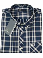 Fred Perry Button Down Langarmhemd M3533 C16 Service Blue Blau Kariert 7318 M