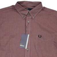 Fred Perry Herren Button Down Langarmhemd Microcheck Kariert M3258 799 7542 L