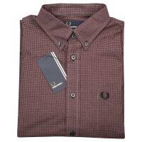 Fred Perry Herren Button Down Langarmhemd Microcheck Kariert M3258 799 7542 L