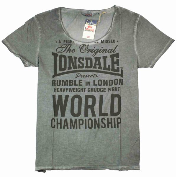 Lonsdale Herren T-Shirt Winsford 113609 Grau Dirty Washed 6013 M