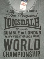 Lonsdale Herren T-Shirt Winsford 113609 Grau Dirty Washed 6013 M