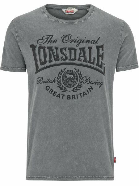 Lonsdale Herren T-Shirt Wendover Regular Fit 115719 Grau Dirty Washed Shirt 6015 L