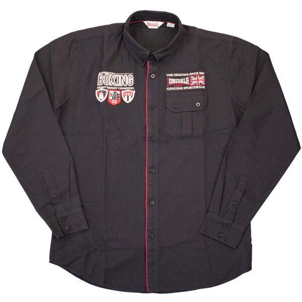 Lonsdale Herren Langarmhemd Clovenstone 115736 Schwarz 6046